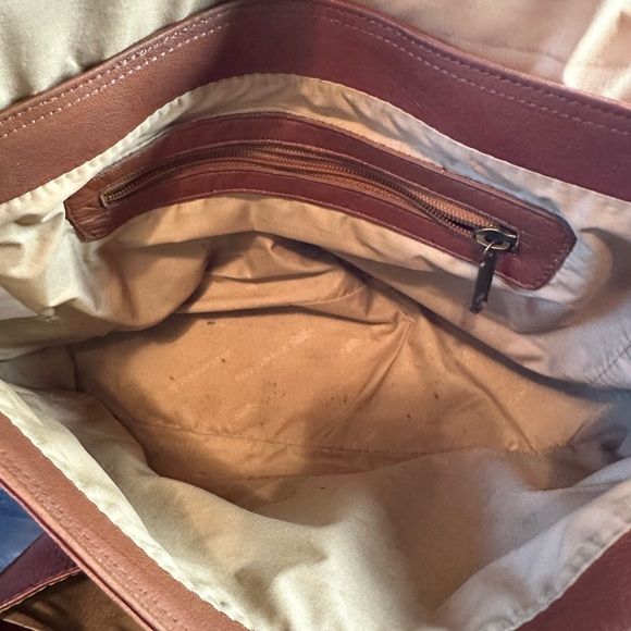 American Angel tan leather mail bag 1980’s side body bag - Picture 8 of 15